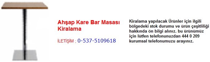 ahşap kare bar masası kiralama