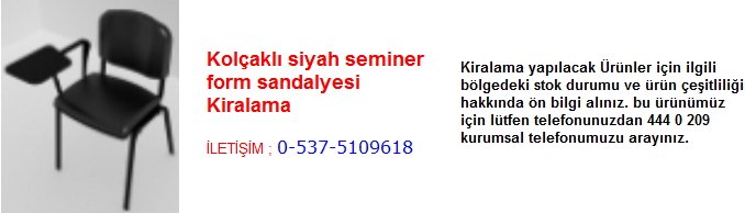 kolçaklı siyah seminer form sandalyesi kiralama