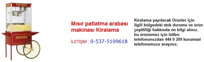 mısır patlatma arabası makinası kiralama